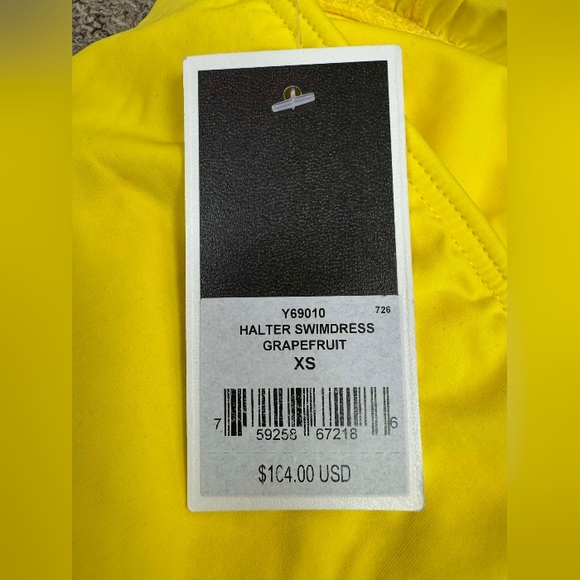Juicy Couture NWT Halter Swim Dress Grapefruit Neon Yellow Size XS - Picture 7 of 10